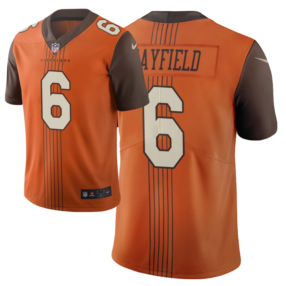 2019 New Nike Cleveland Browns 6 Mayfield Orange Vapor Limited City Edition NFL Jersey